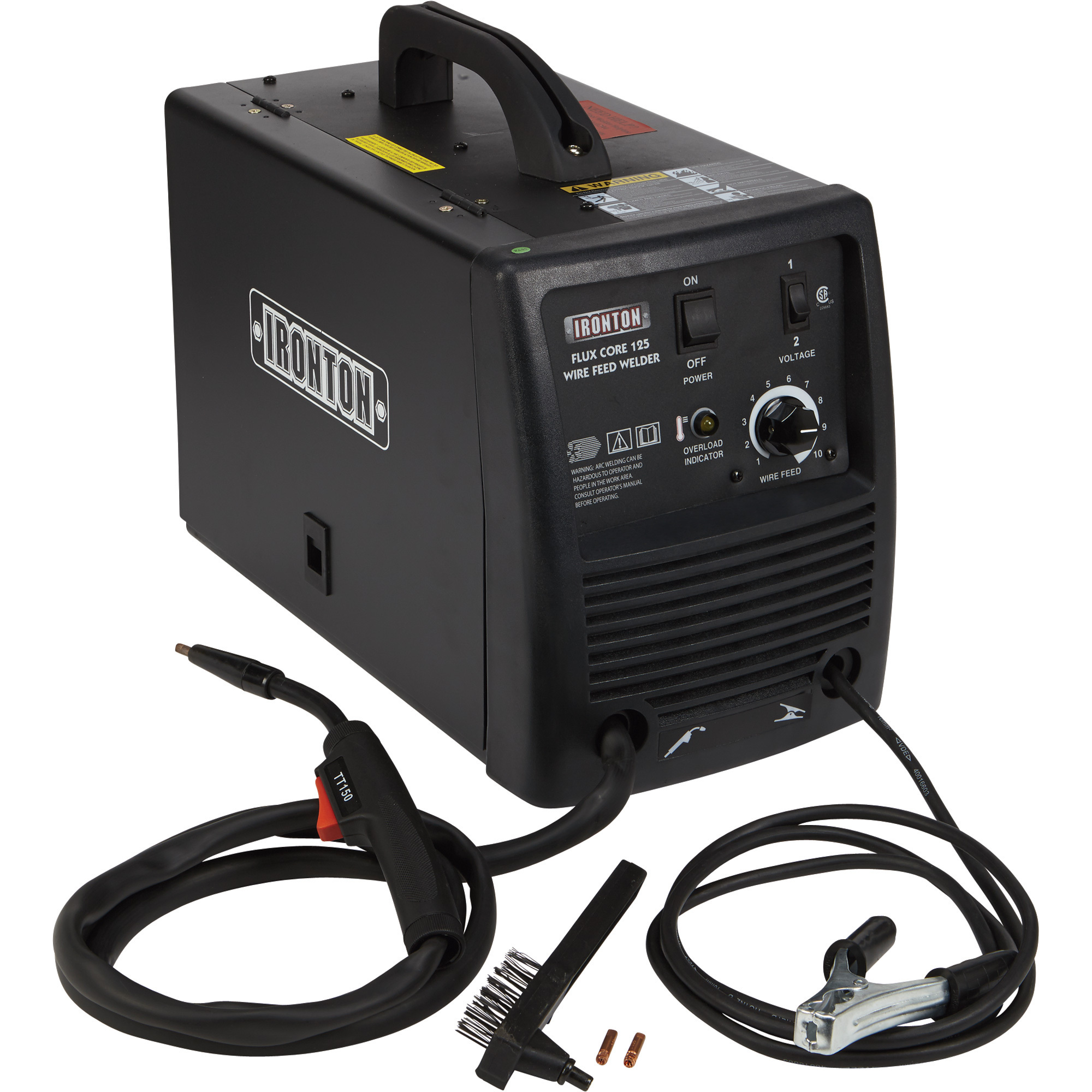 Please see replacement item# 4856720. Ironton 125 Flux-Cored Welder, Transformer, 115 Volts, 60-125 Amp Output